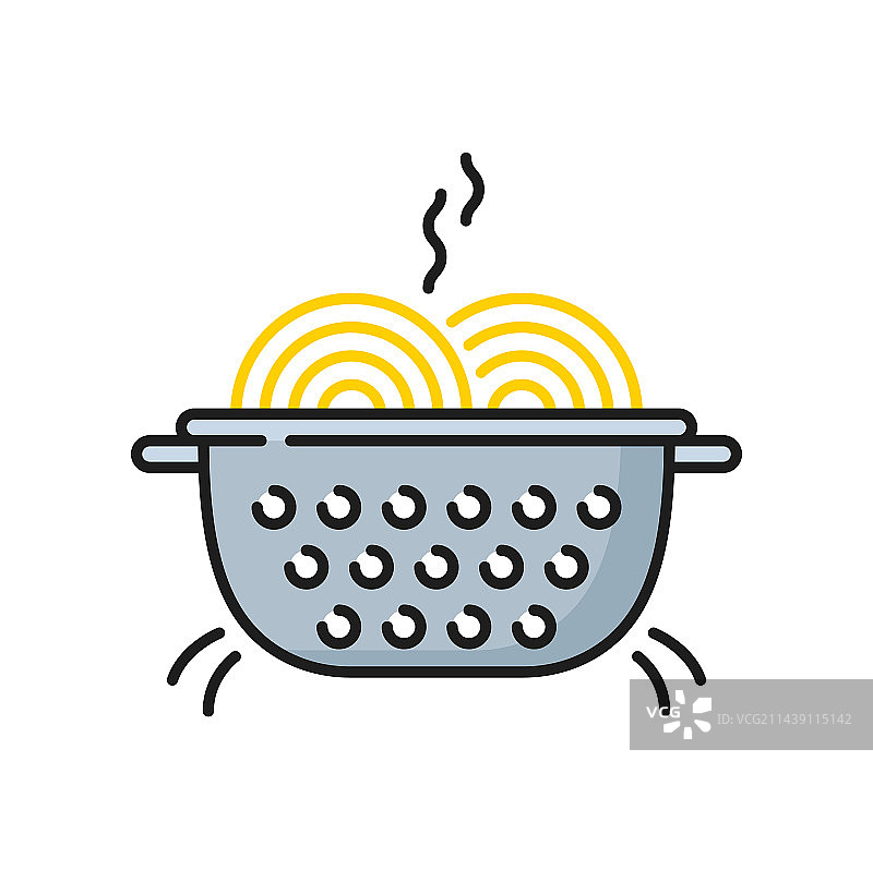 锅煮面条创意线条图标图片素材