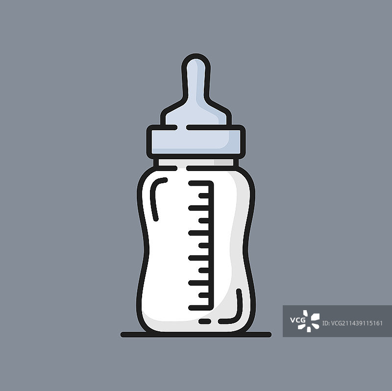 带奶嘴的奶瓶测量刻度图片素材