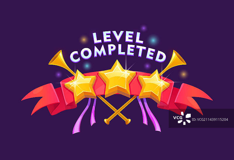 游戏通关徽章图标，金色星星图片素材