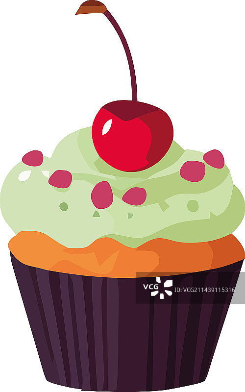 烤纸杯蛋糕奶油图片素材