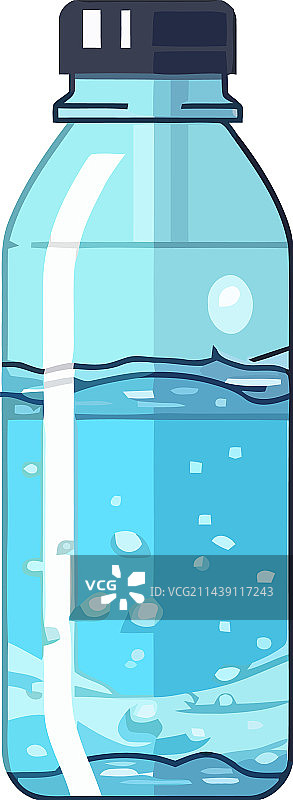 透明塑料瓶中的新鲜纯净水图片素材