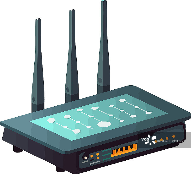 路由器连接全球通信设备图片素材