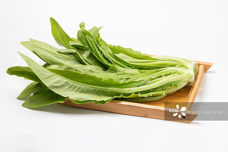 白色背景上的油麦菜图片素材