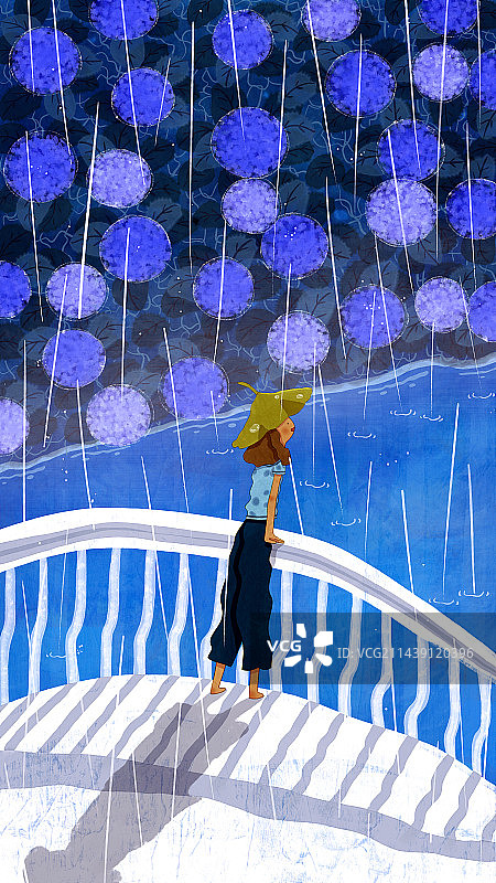 露台——节气插画图片素材