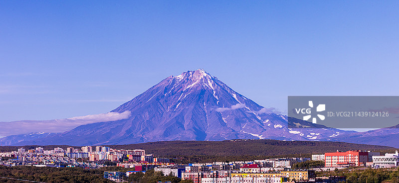 远东俄罗斯堪察加的Avacha火山日落图片素材