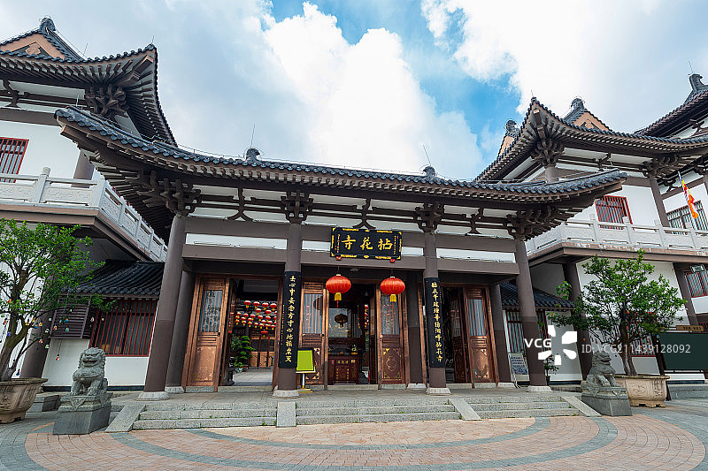 东莞市华阳湖，拈花寺，门口图片素材