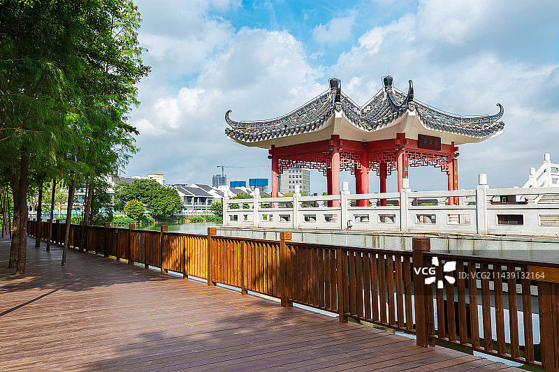 东莞市华阳湖，静心亭图片素材