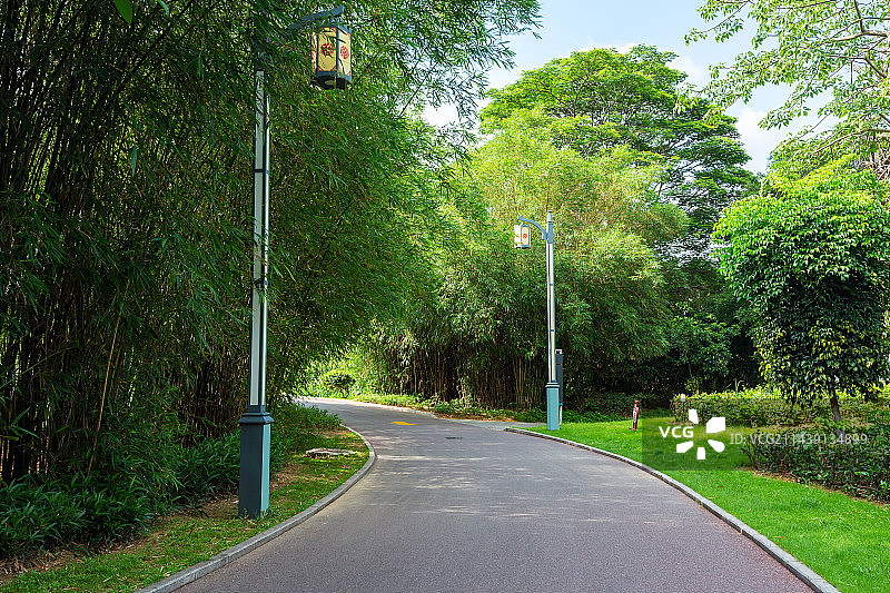 东莞市华阳湖，休闲步道走廊图片素材