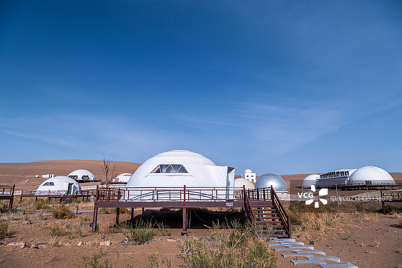 甘肃民勤摘星小镇星空民宿图片素材