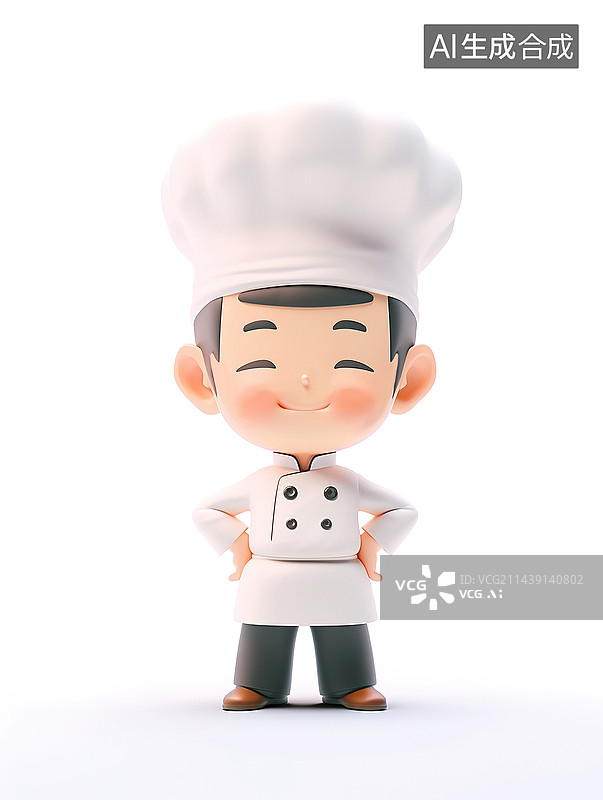 【AI数字艺术】可爱的厨师3d插画图片素材
