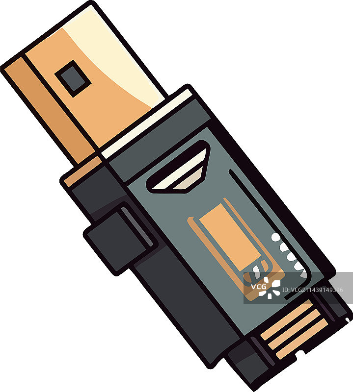 扁平风格的USB闪存盘数据图标设计图片素材