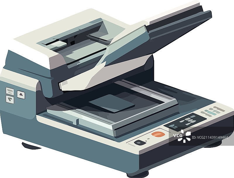 白色背景上的现代打印机符号图片素材