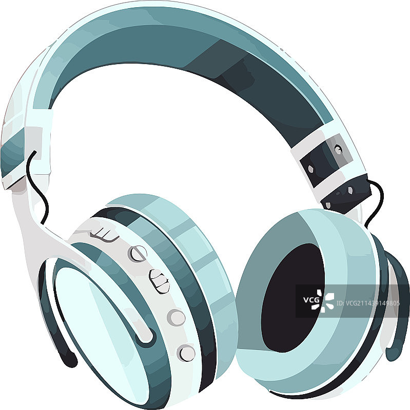 立体声耳机收听技术图片素材