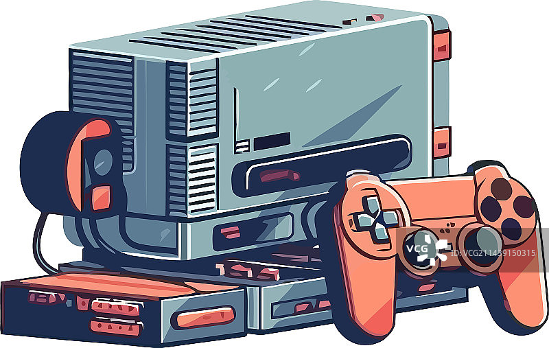 游戏机和操纵杆设备图片素材
