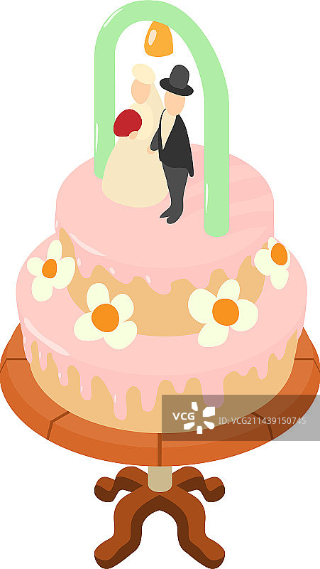 2.5D双层婚礼蛋糕图标图片素材