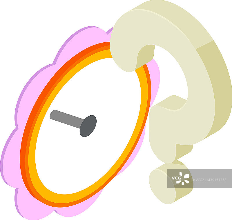 儿童时钟图标2.5D新圆形图片素材