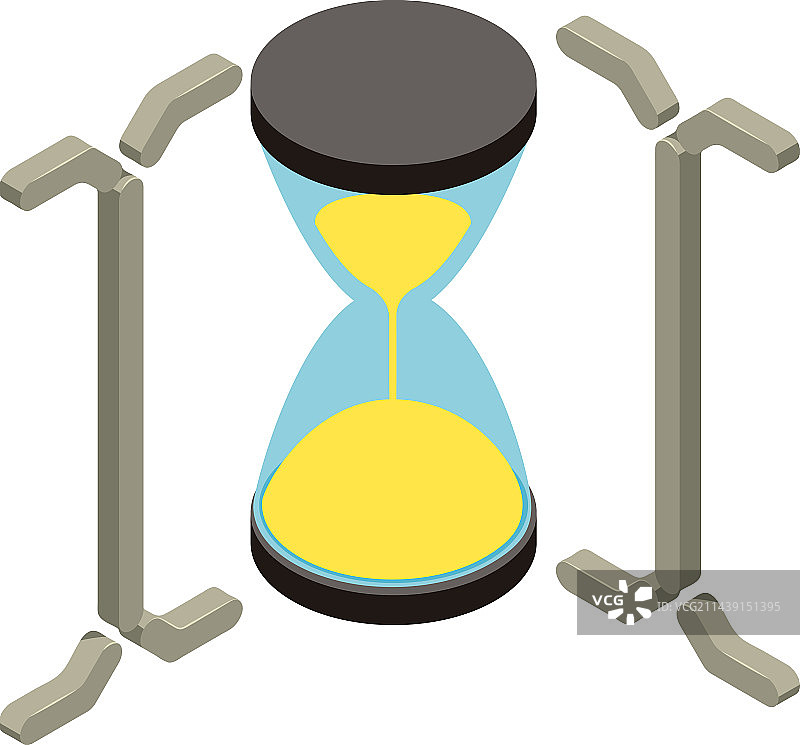 沙漏时钟等距旧图标图片素材