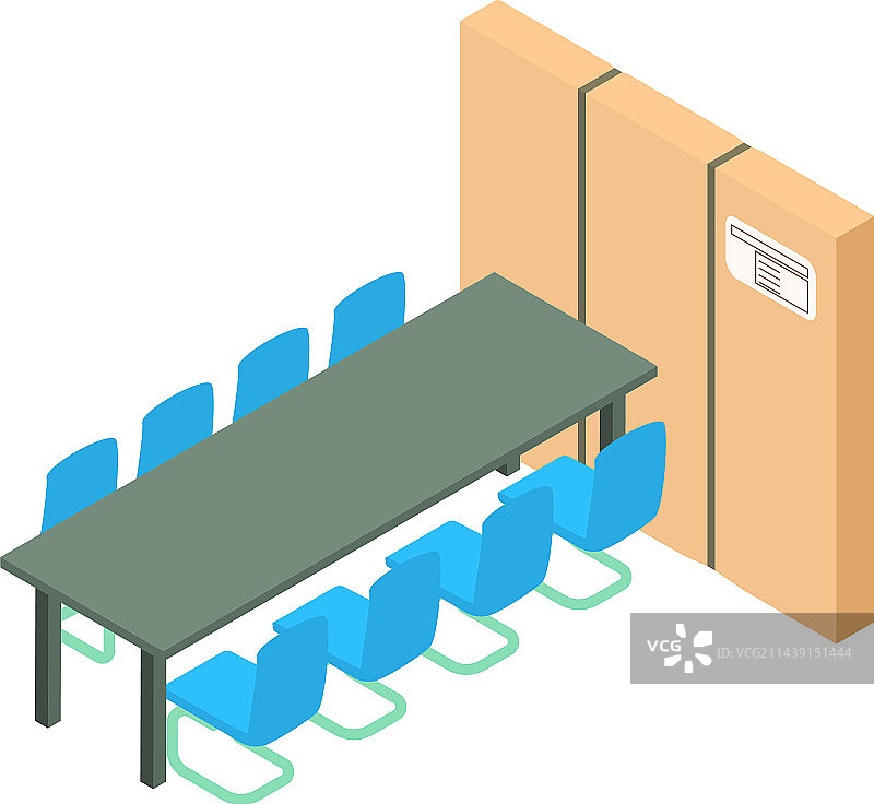 2.5D会议室家具图标图片素材