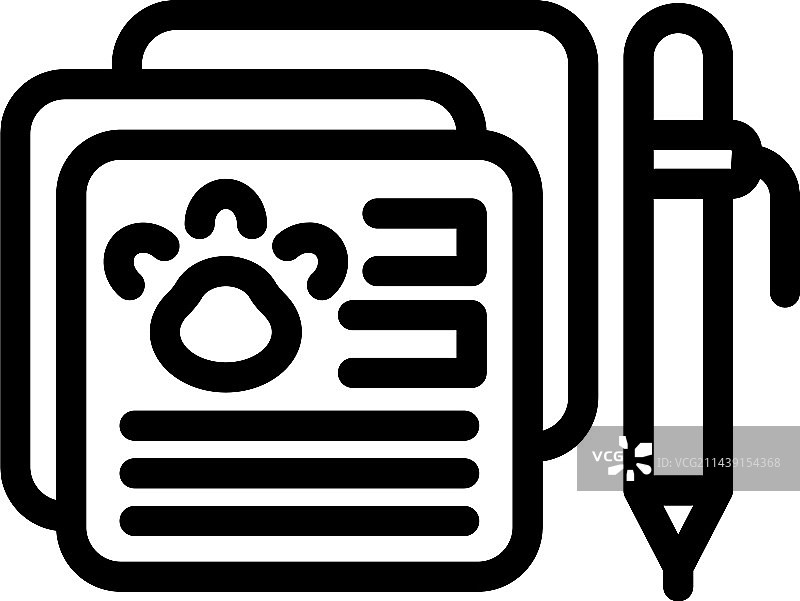 宠物餐厅菜单纸张轮廓图标图片素材