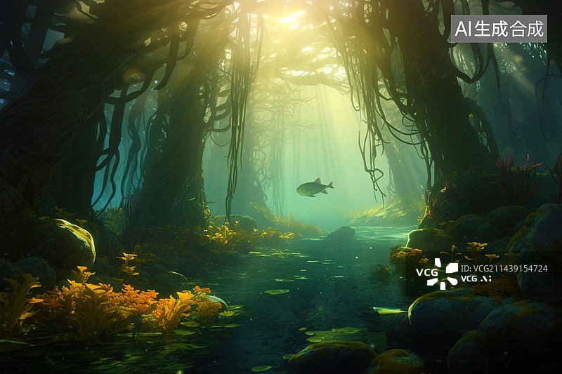 【AI数字艺术】在海里游泳的人图片素材