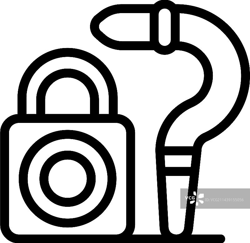 撬锁工具轮廓图标图片素材