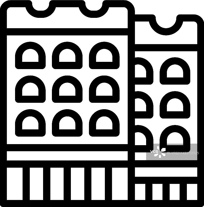 波兰地图城市塔图标轮廓图片素材