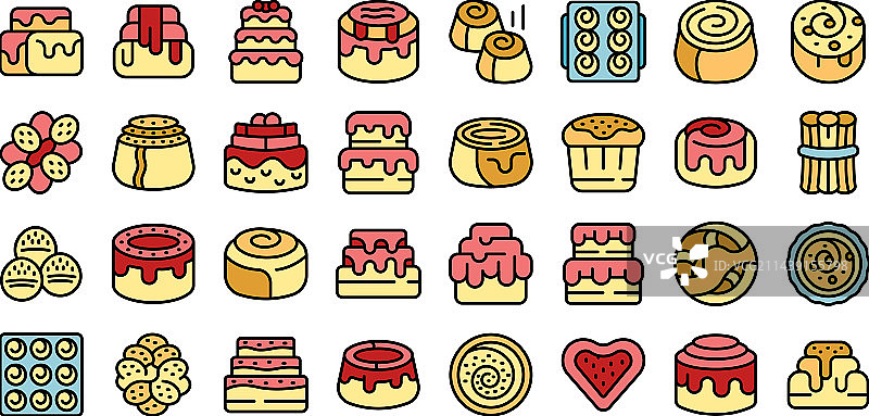 肉桂卷图标扁平化设计图片素材