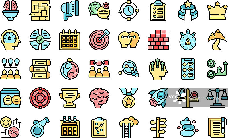 生活教练图标扁平化设计图片素材