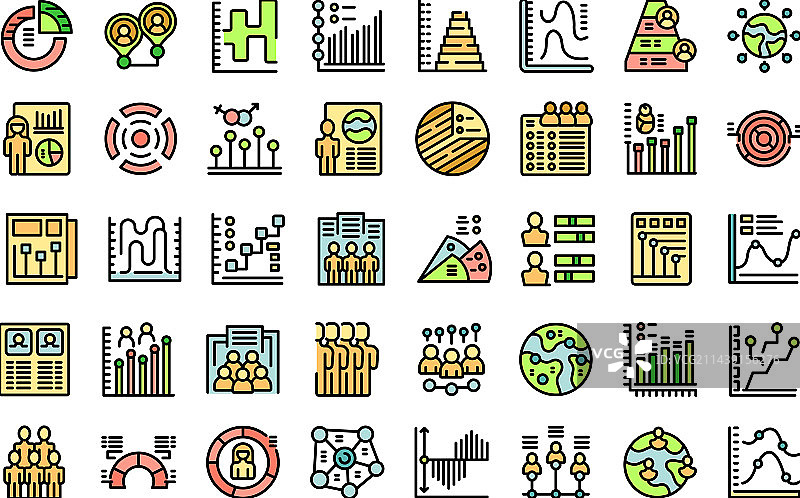 人口统计学家图标扁平化设计图片素材