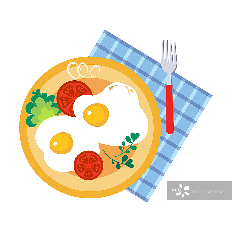 盘子里美味的炒鸡蛋和番茄图片素材