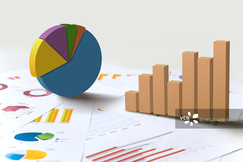 办公图表文件特写图片素材