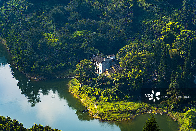 安徽省黄山歙县武阳乡新安江大川岛图片素材