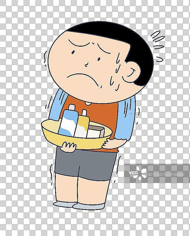 元素：准备洗澡的人物图片素材