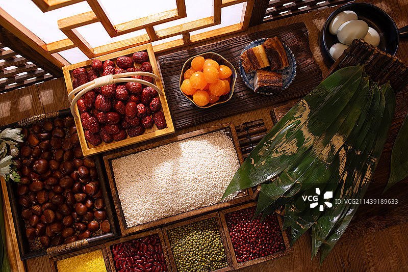 端午,端午节包粽子,准备,丰富,新鲜食材图片素材