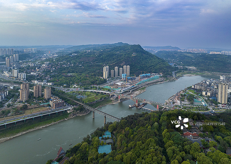 岷江两岸-宜宾城市风光图片素材