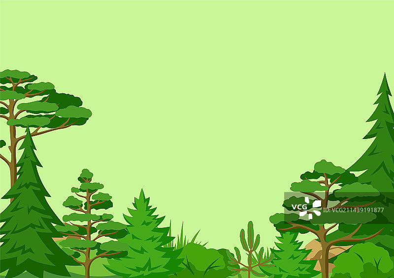 具有风格化效果的春夏森林背景图片素材