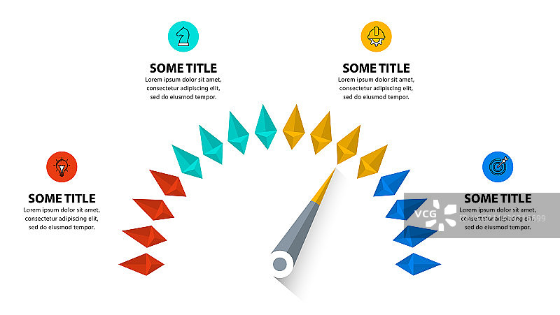 带有4个步骤的圆形指针信息图表模板图片素材