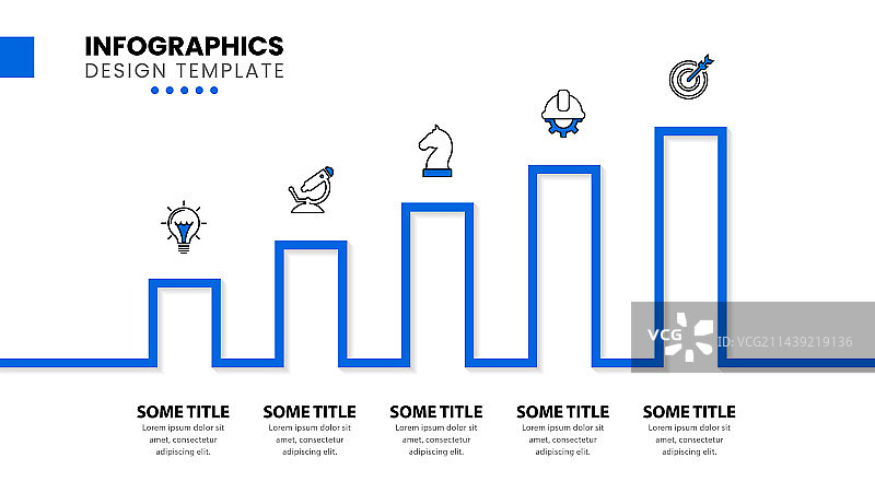 可编辑的五栏文本信息图表模板图片素材
