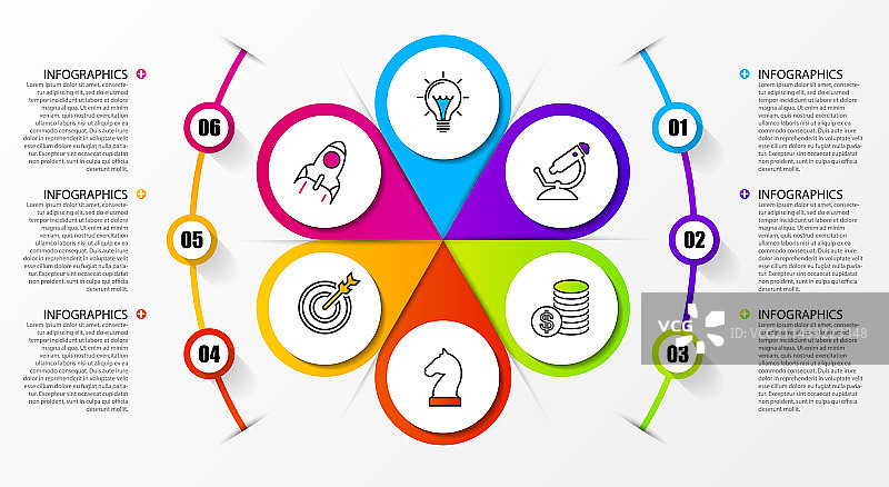 带有商业概念的信息图设计模板图片素材