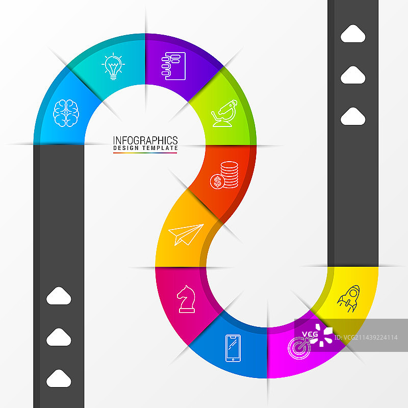 抽象彩色商业路径时间轴图片素材