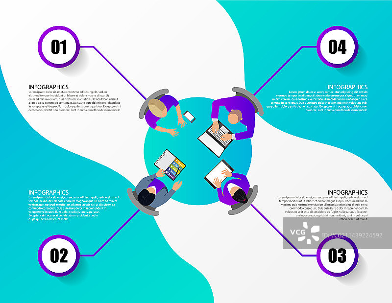 办公室桌面俯视商务会议图片素材