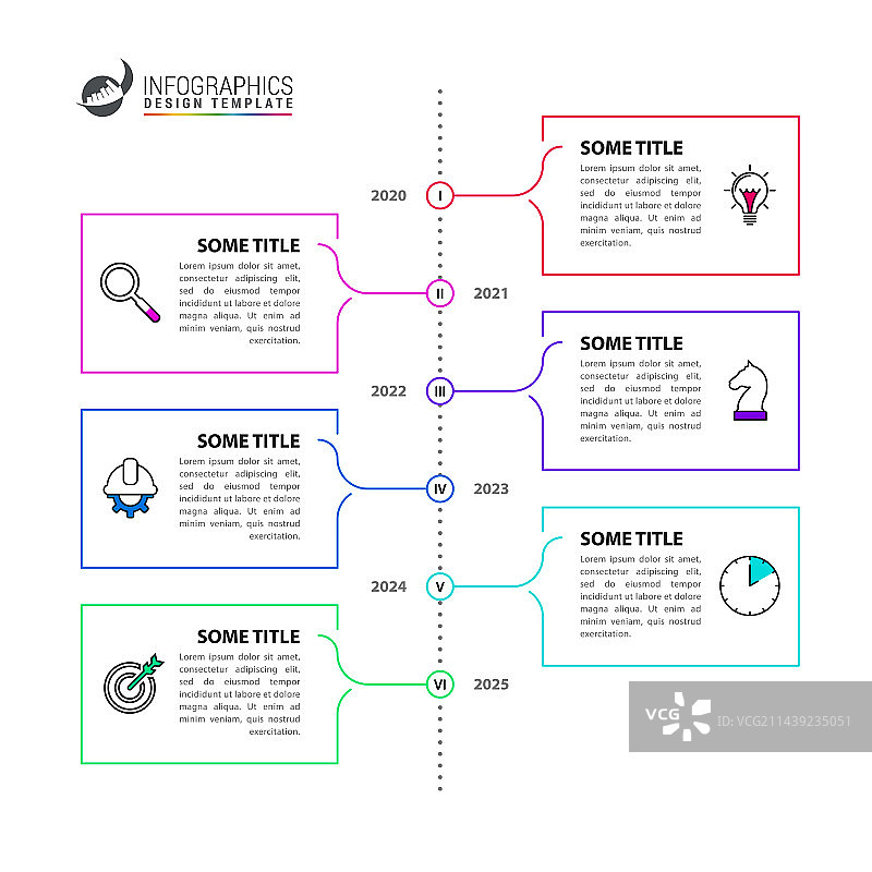 信息图设计模板：时间轴概念图片素材