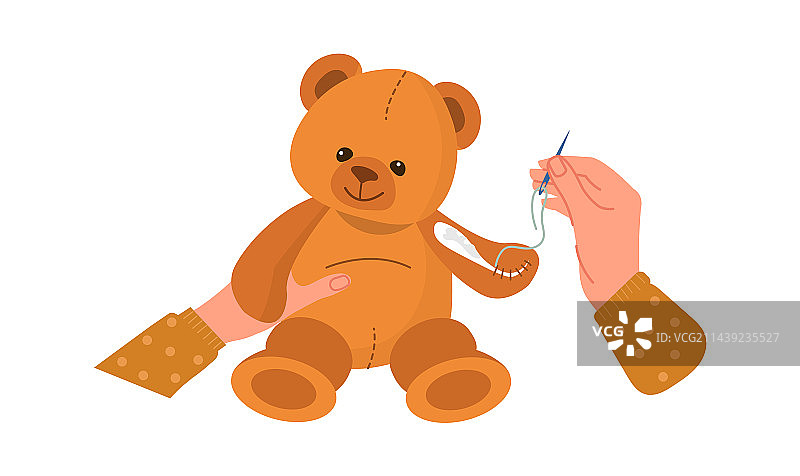 手工玩具熊概念图片素材