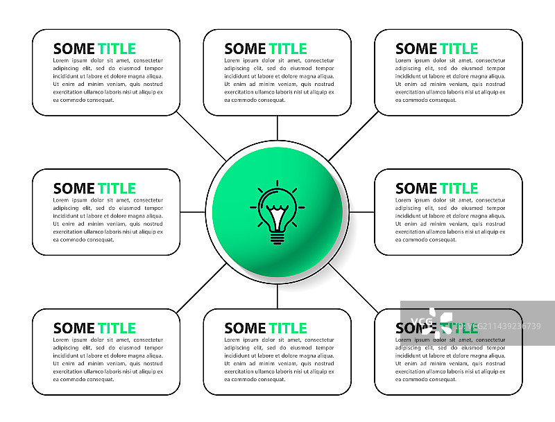 信息图表模板：8个步骤连接图片素材