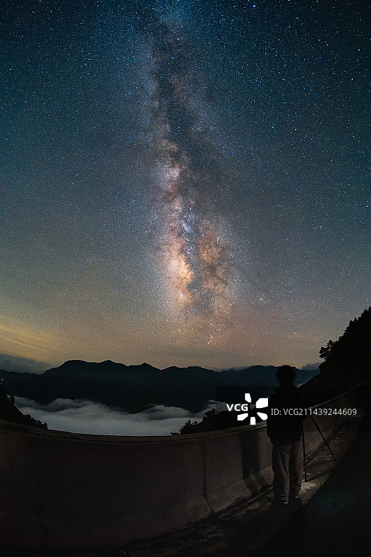 杭州太子尖云海银河图片素材