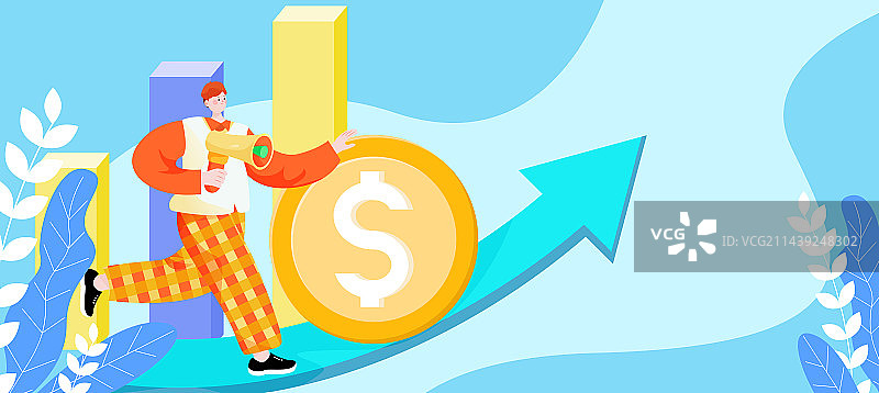 互联网商务金融办公与财富管理投资平面矢量概念操作手绘插图图片素材