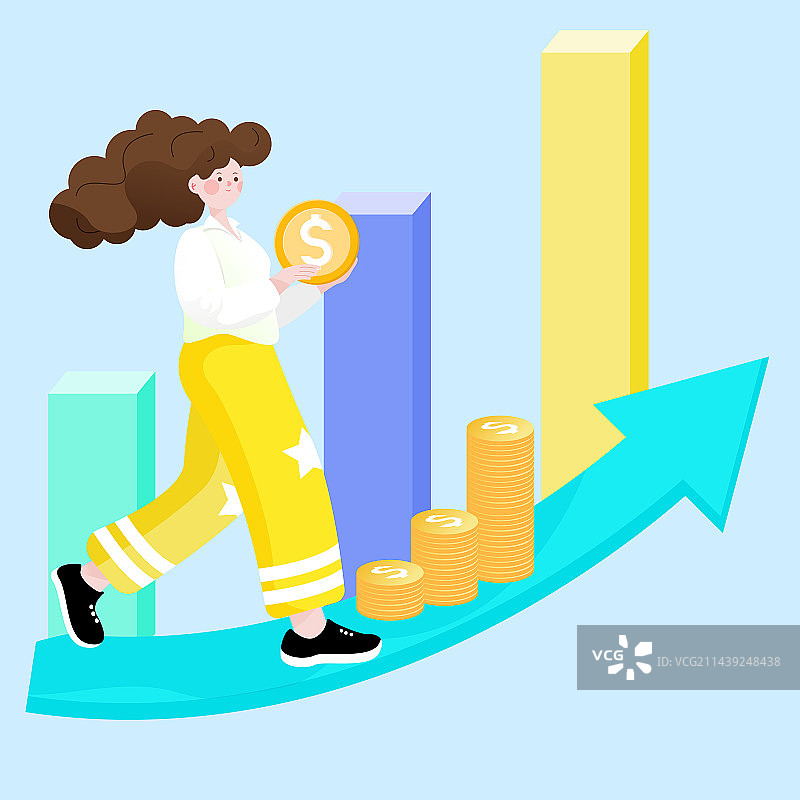 互联网商务金融办公与财富管理投资平面矢量概念操作手绘插图图片素材