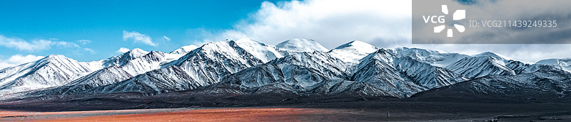 昆仑山山脉无人机高空拍摄风光图片素材