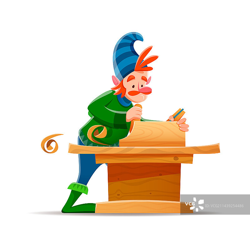 卡通侏儒木匠角色图片素材