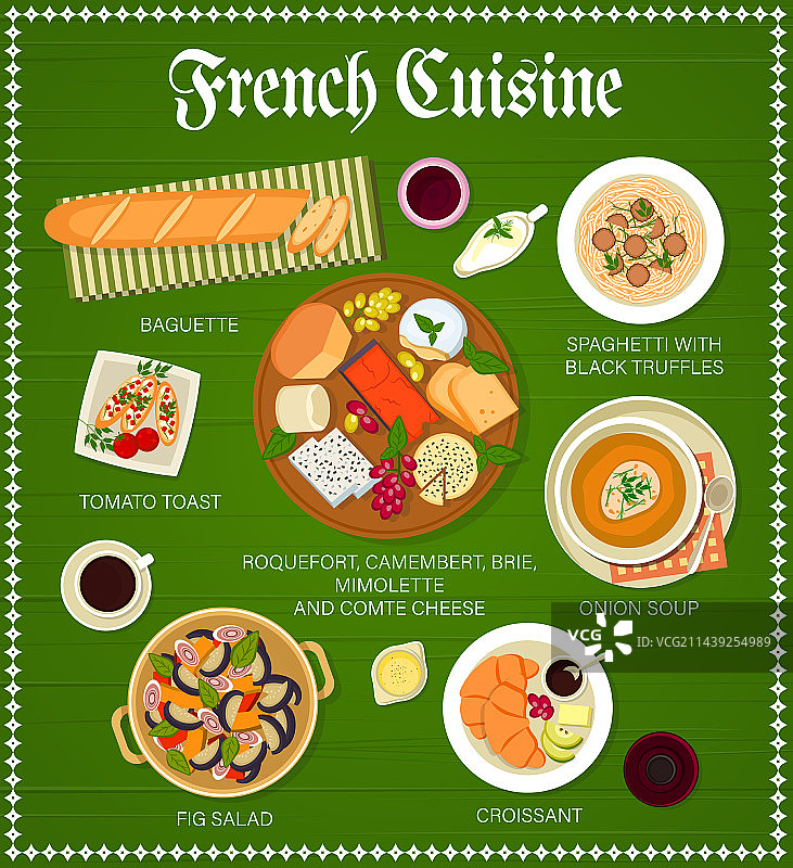 法式菜肴菜单，传统美食图片素材